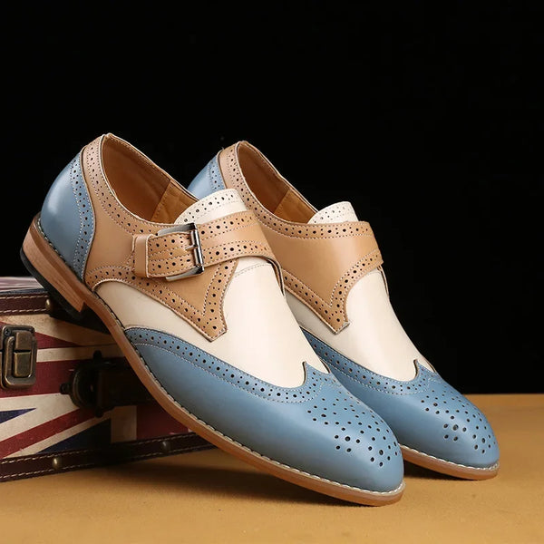 Elegant Handcrafted Men's Oxford Shoes - Luxury Leather Brogue Dress Shoe for Business and Formal Occasions, Perfect for Office Wear